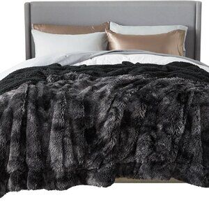 Bedsure Fluffy Tie Dye Black Blankets Queen Size for Bed